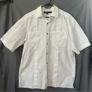 Sean John White Short Sleeve Men's XL  100% Cotton Shirt